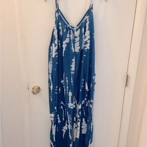Blue and White Tie-Dye romper XL